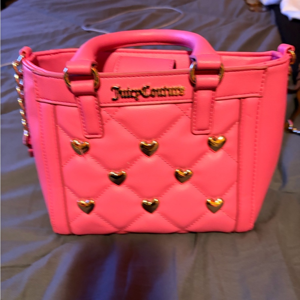 Juicy Couture Vibrant Pink Heart-Embellished Bag